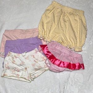 Girls 5pc comfy shorts and bloomers size 2t/3t